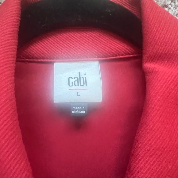 Cabi Spencer Jacket Collared Button Snap Front Knit Moulin Rouge Red Size Large - Picture 8 of 11